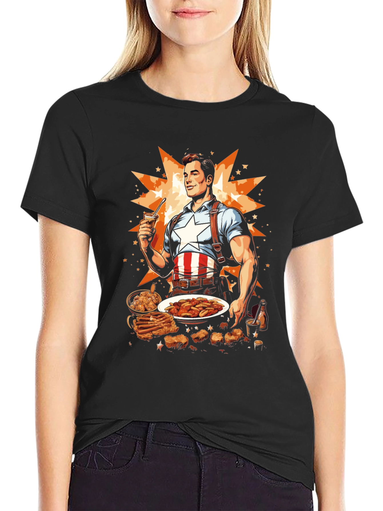 Captain America BBQ Graphic Tee