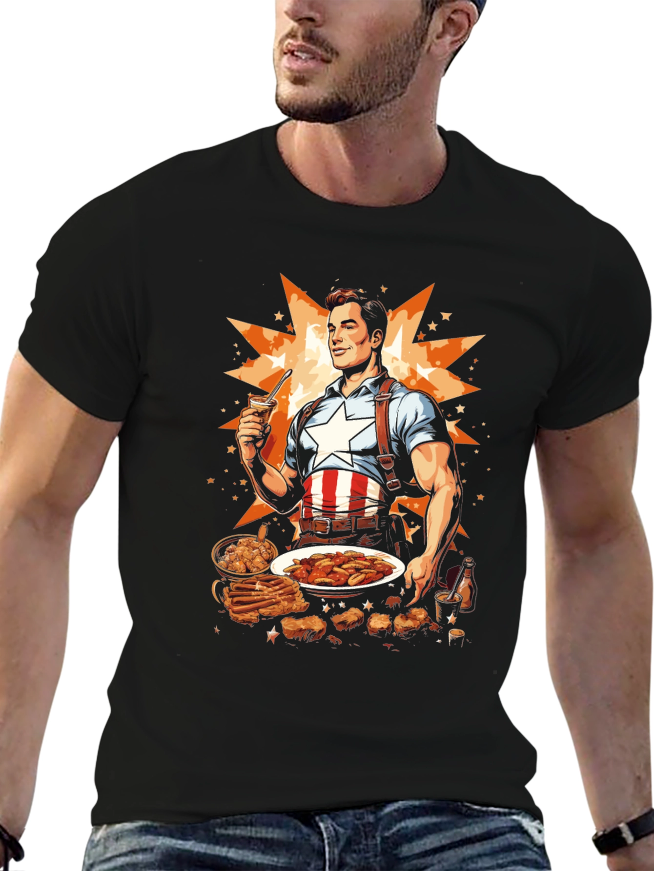 Captain America BBQ Graphic Tee