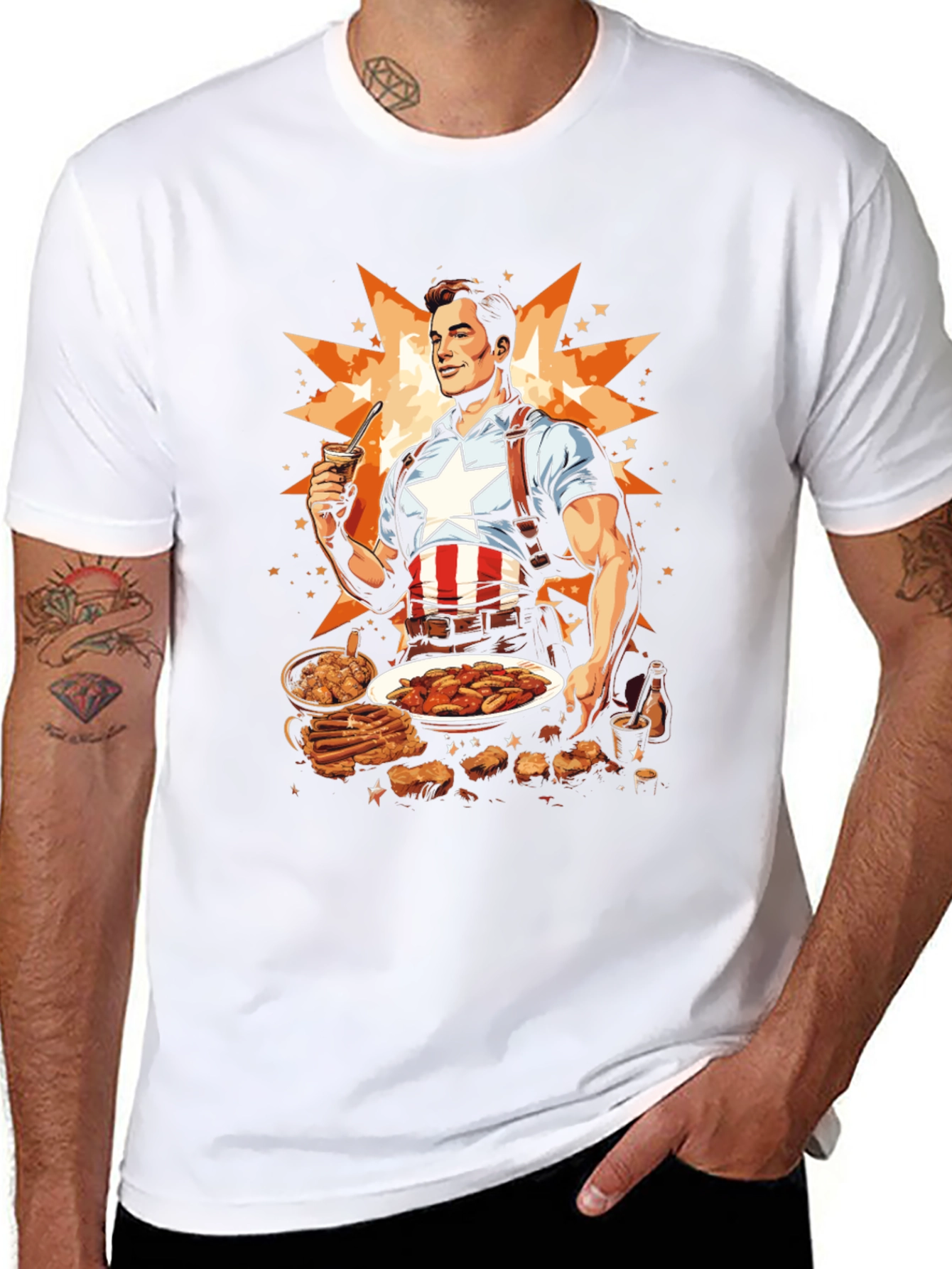 Captain America BBQ Graphic Tee
