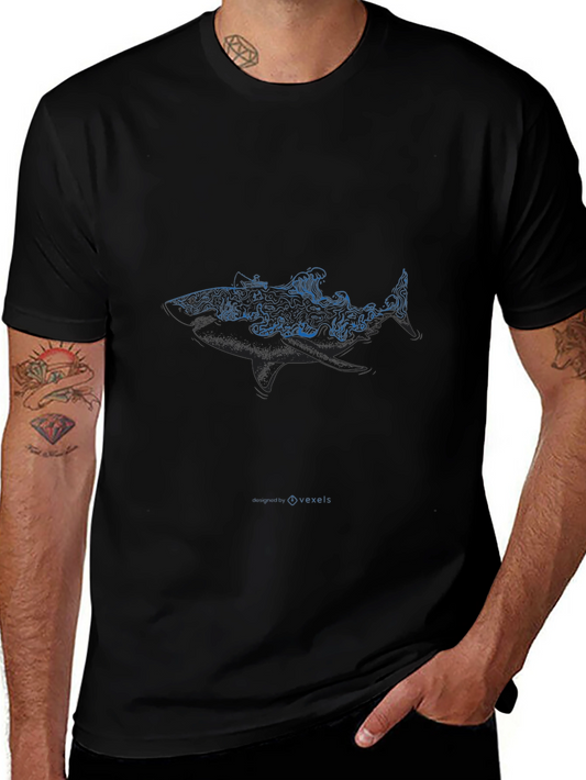 Ocean Shark Graphic Tee - Black