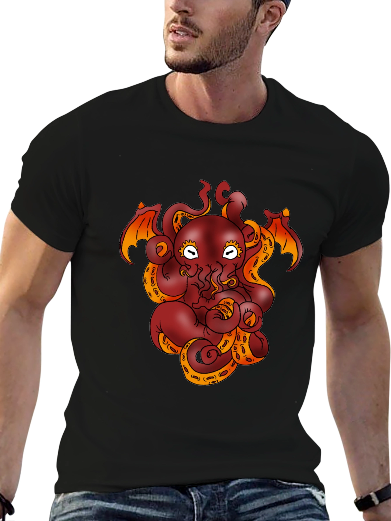 Cthulhu Octopus Graphic Tee - Black