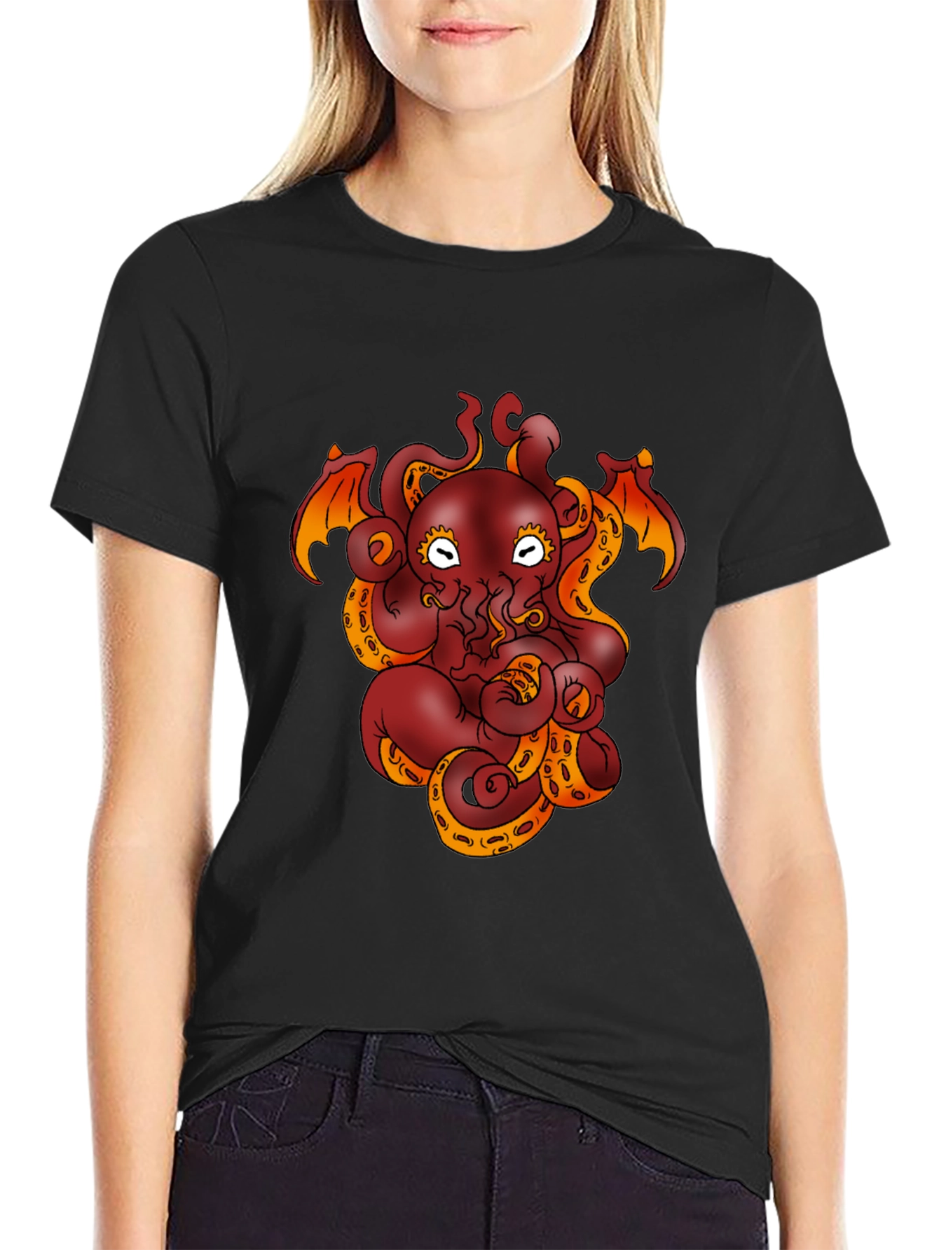 Cthulhu Octopus Graphic Tee - Black