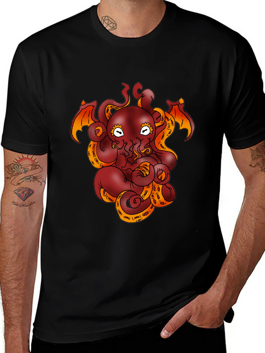 Cthulhu Octopus Graphic Tee - Black