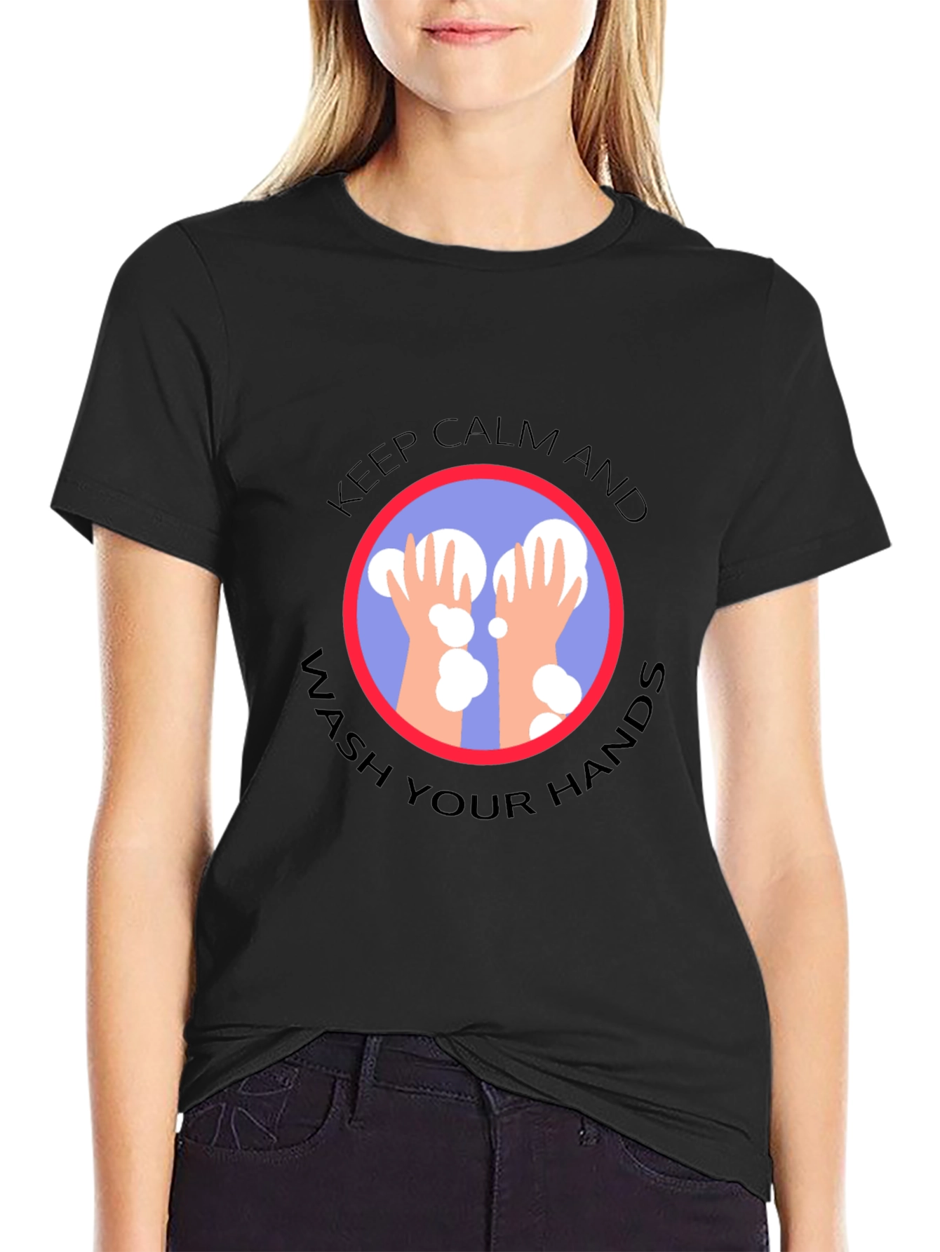 Keep Calm Wash Hands Graphic T-Shirt