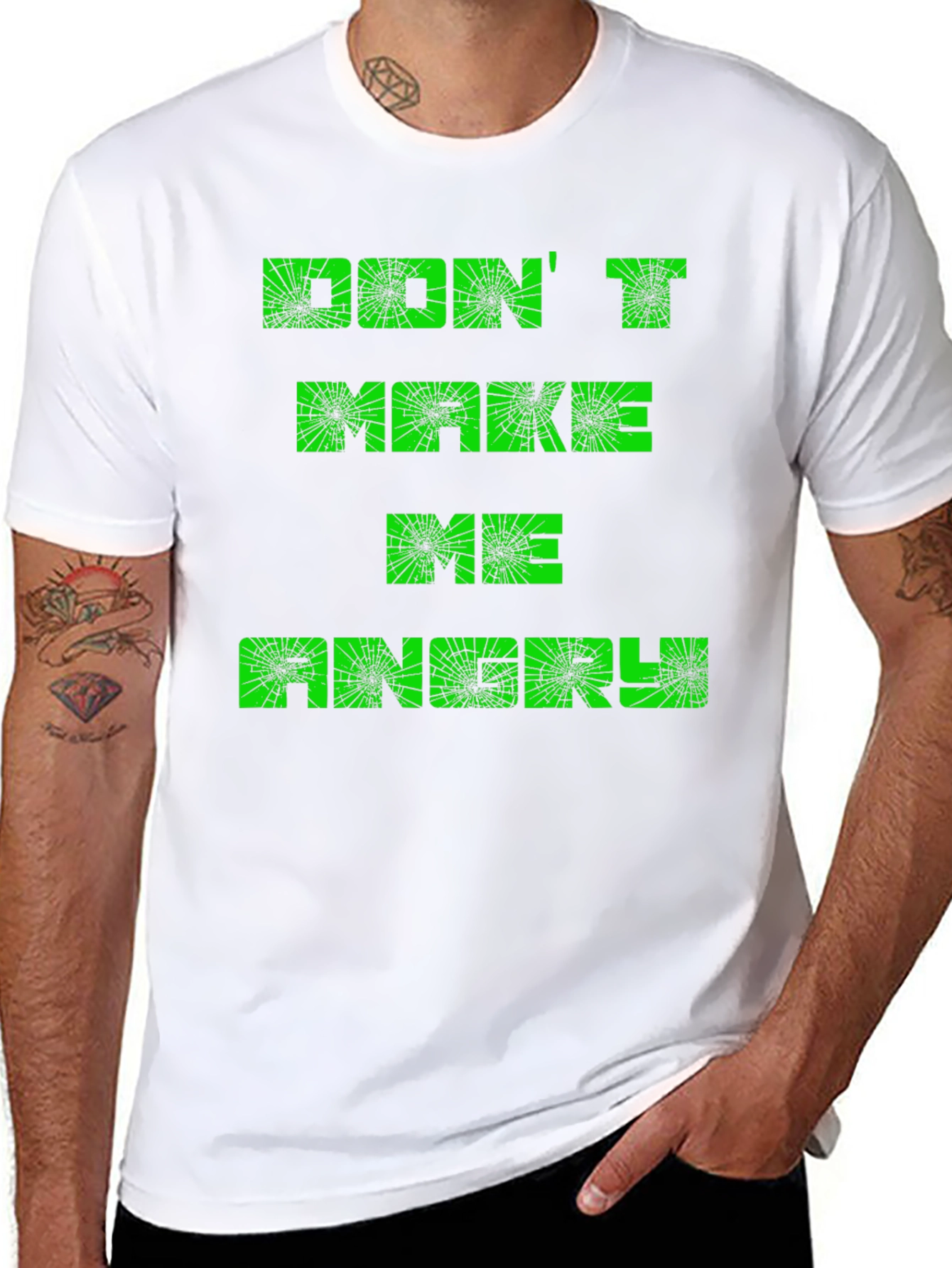 Dont Make Me Angry Mens Black T-Shirt
