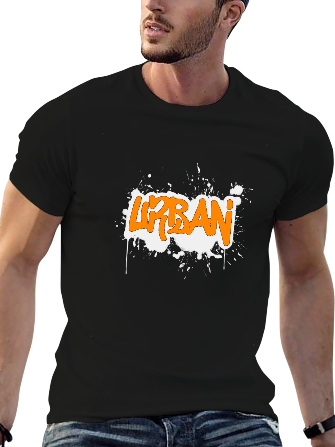 Urban Graffiti Graphic Black T-Shirt