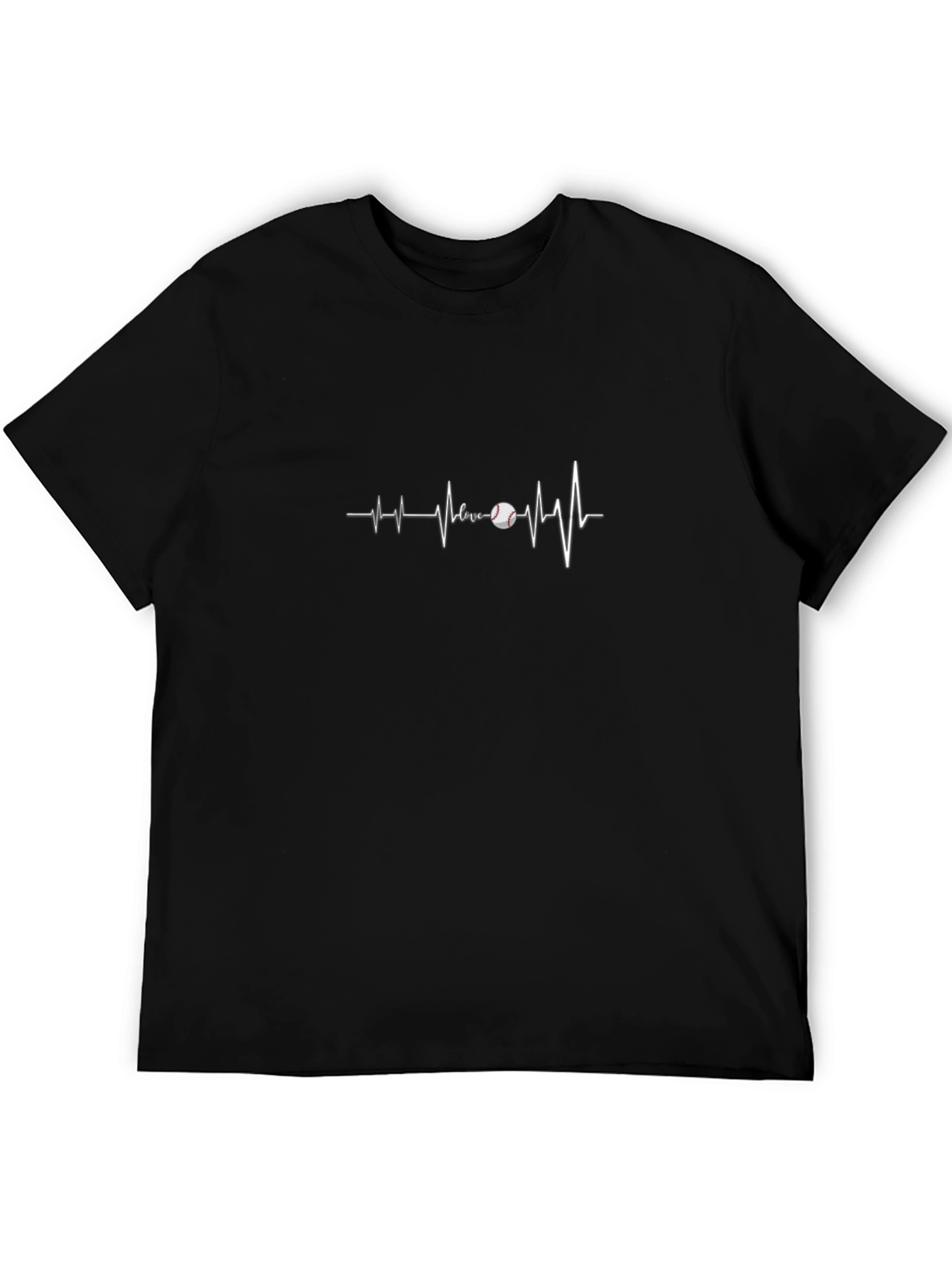 Baseball Heartbeat Graphic Tee - Sports Lover T-Shirt