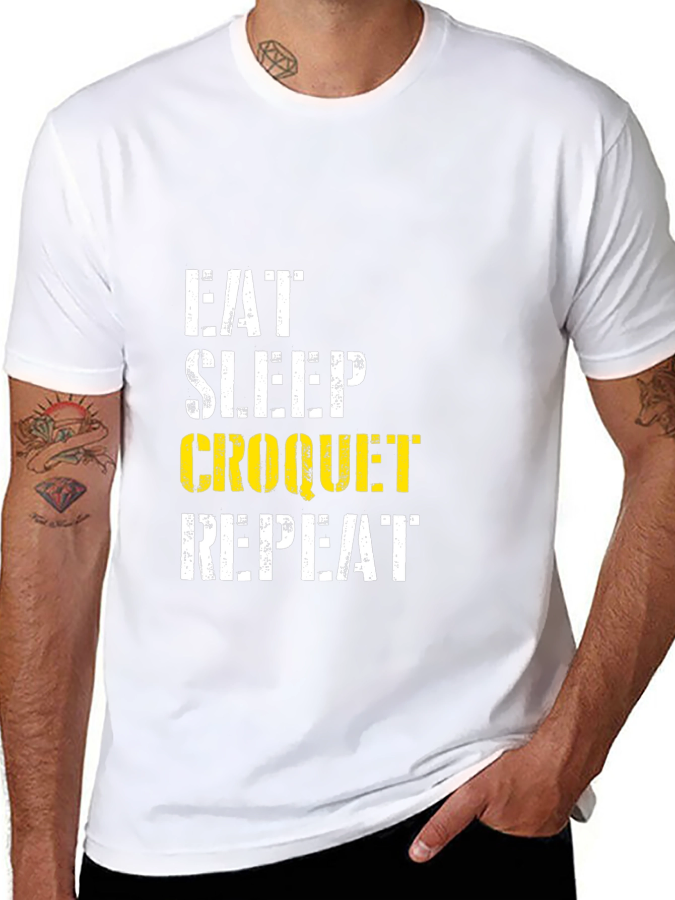 Eat Sleep Croquet Repeat Graphic Tee