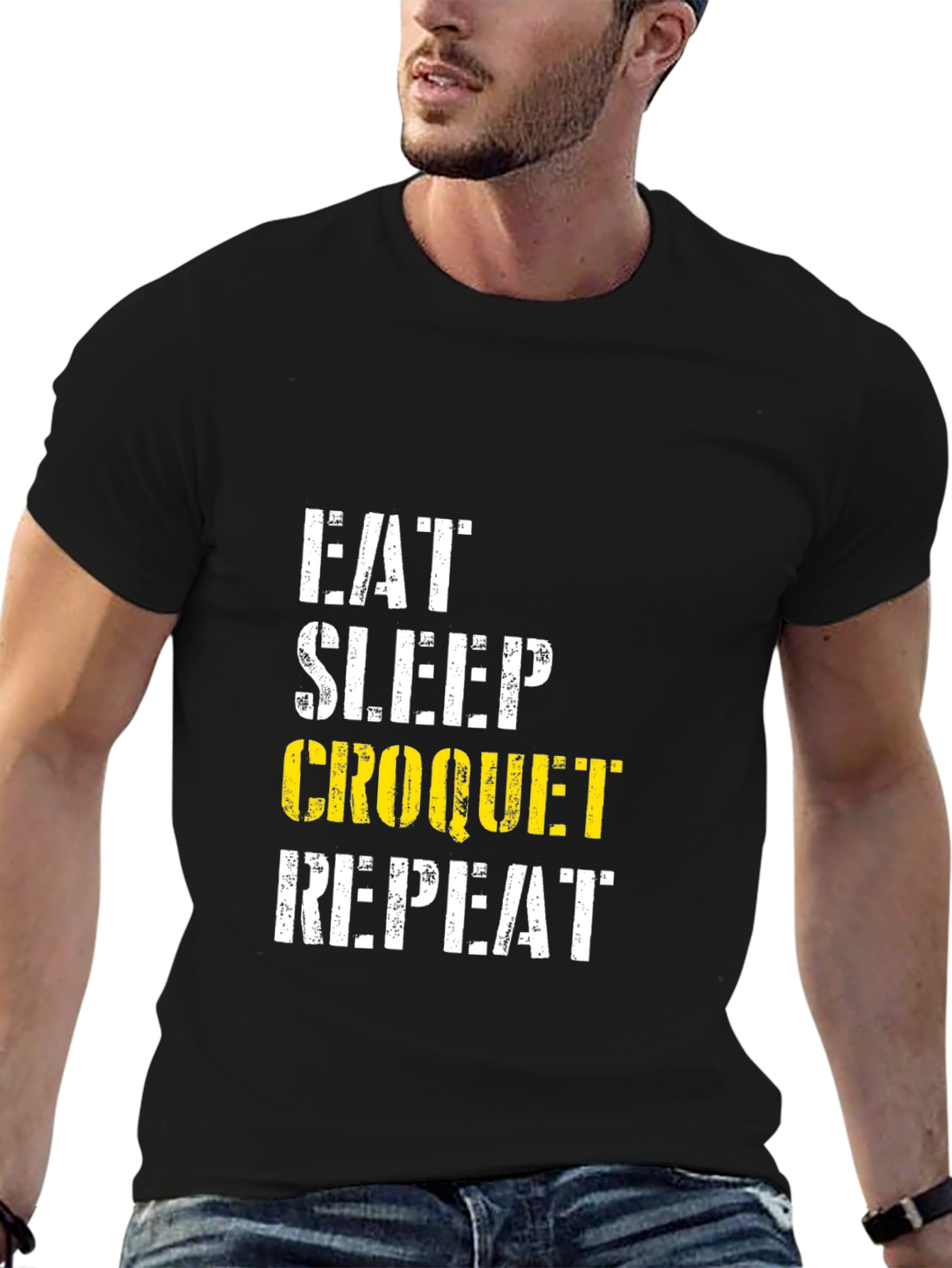 Eat Sleep Croquet Repeat Graphic Tee