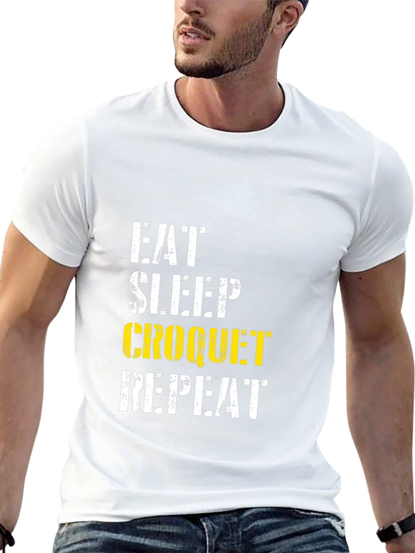Eat Sleep Croquet Repeat Graphic Tee