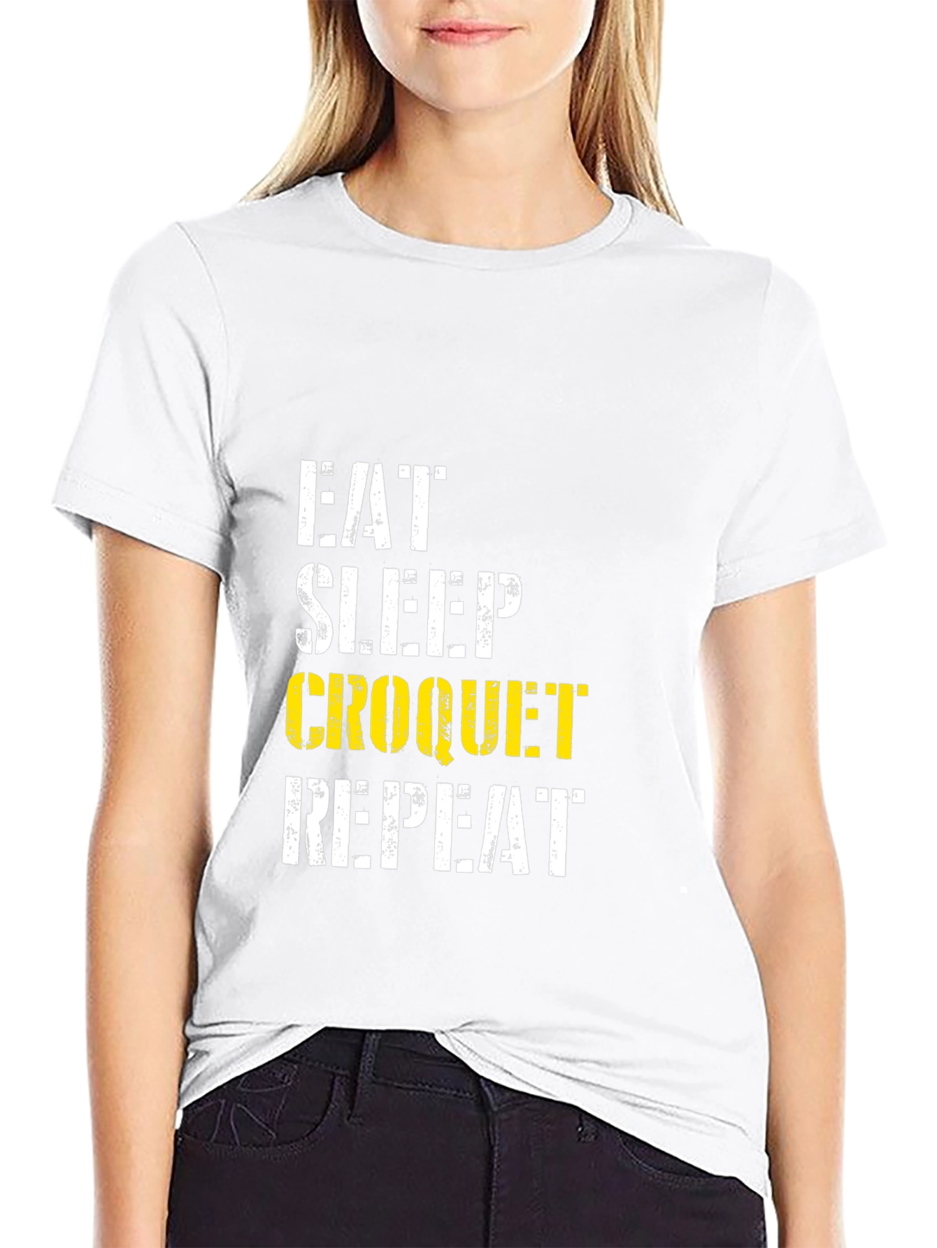 Eat Sleep Croquet Repeat Graphic Tee