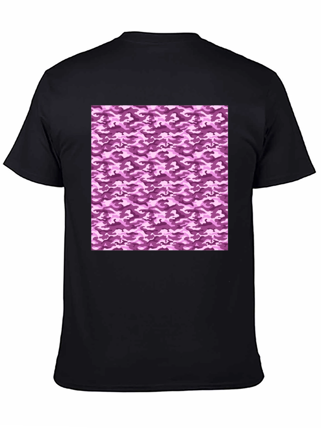 Purple Camo Print Crew Neck Tee