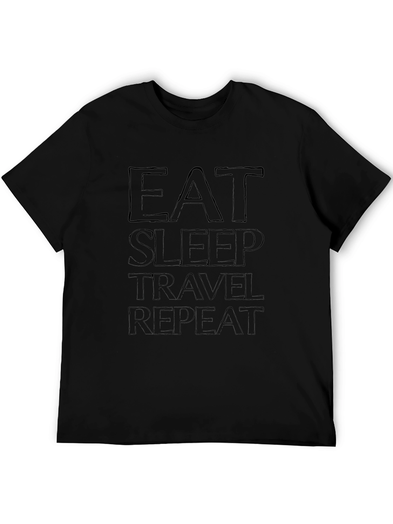 Eat Sleep Travel Repeat Black T-Shirt
