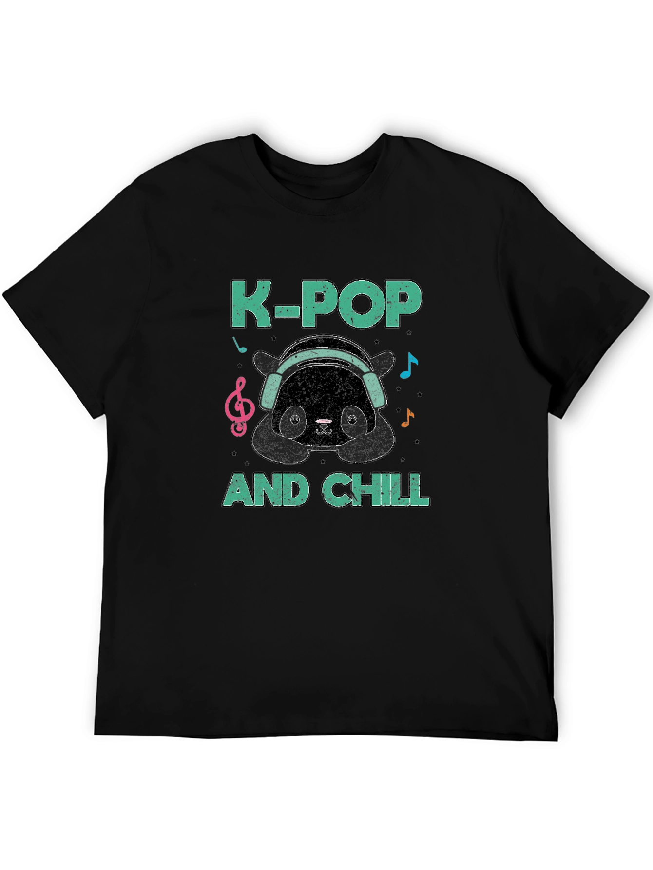 K-Pop and Chill Panda Graphic T-Shirt