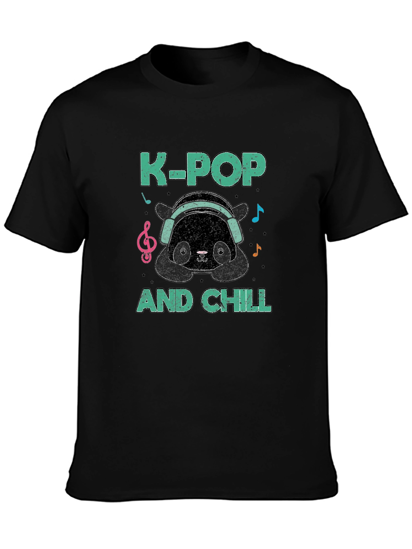 K-Pop and Chill Panda Graphic T-Shirt