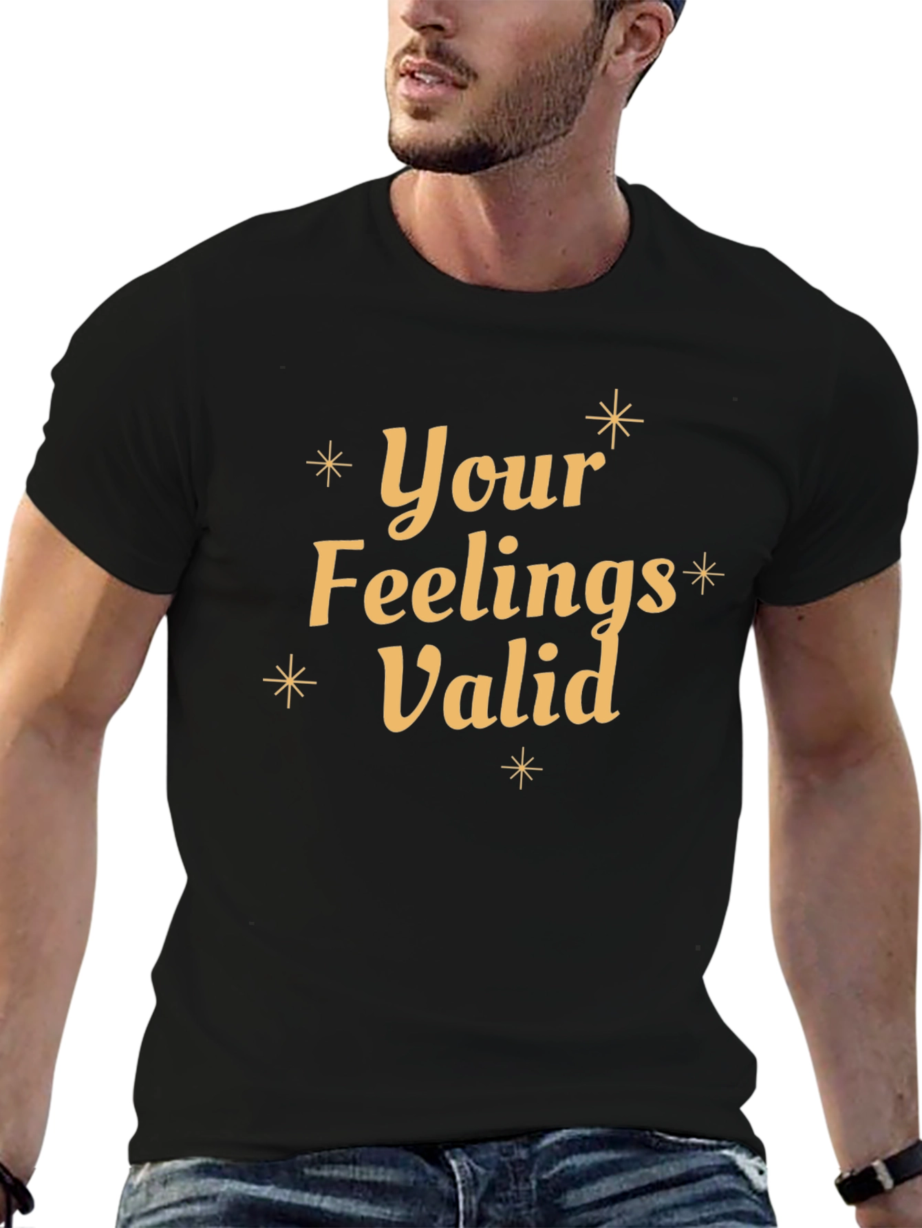 Your Feelings Valid Black Graphic T-Shirt