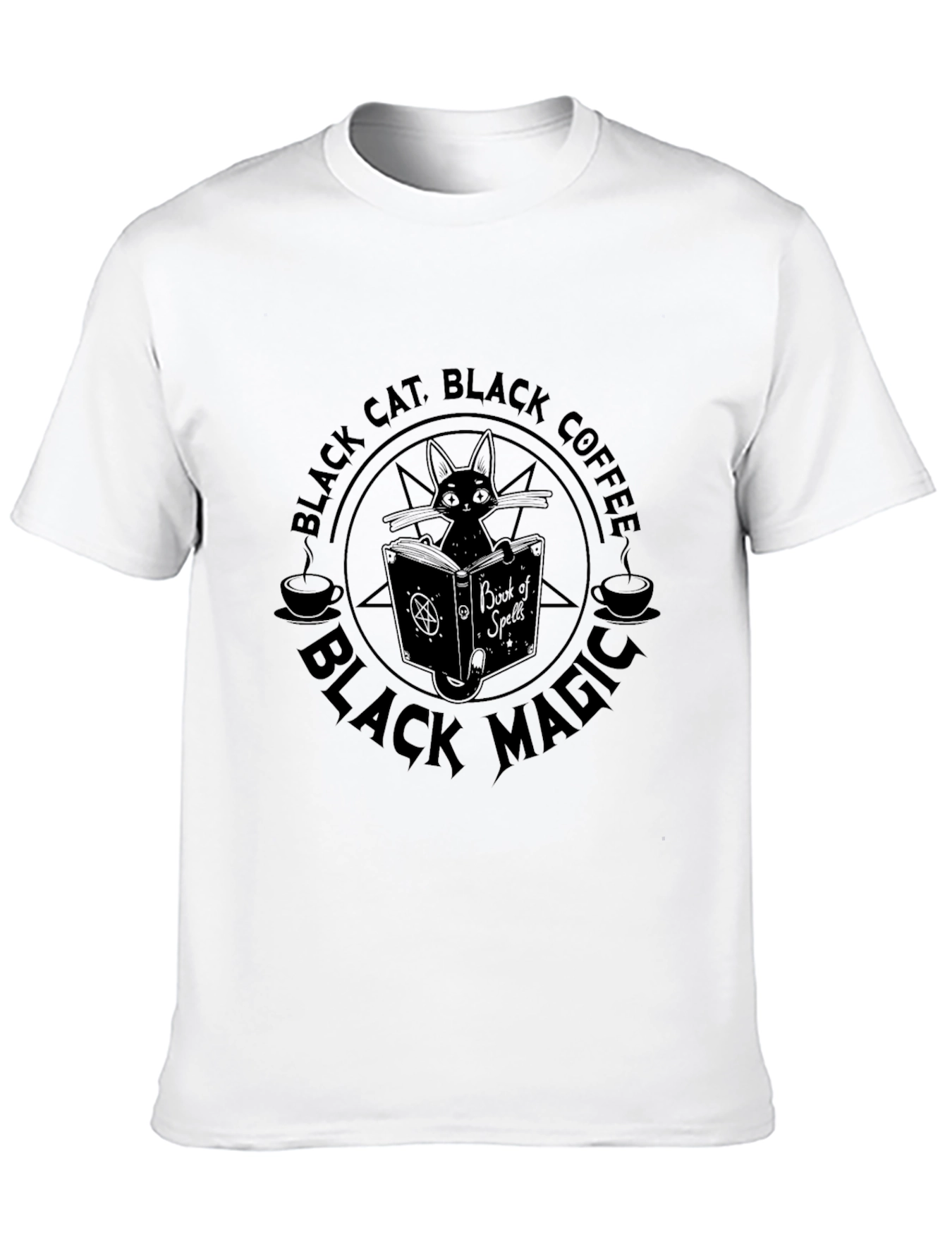 Black Cat Coffee Magic T-Shirt - Unisex Graphic Tee