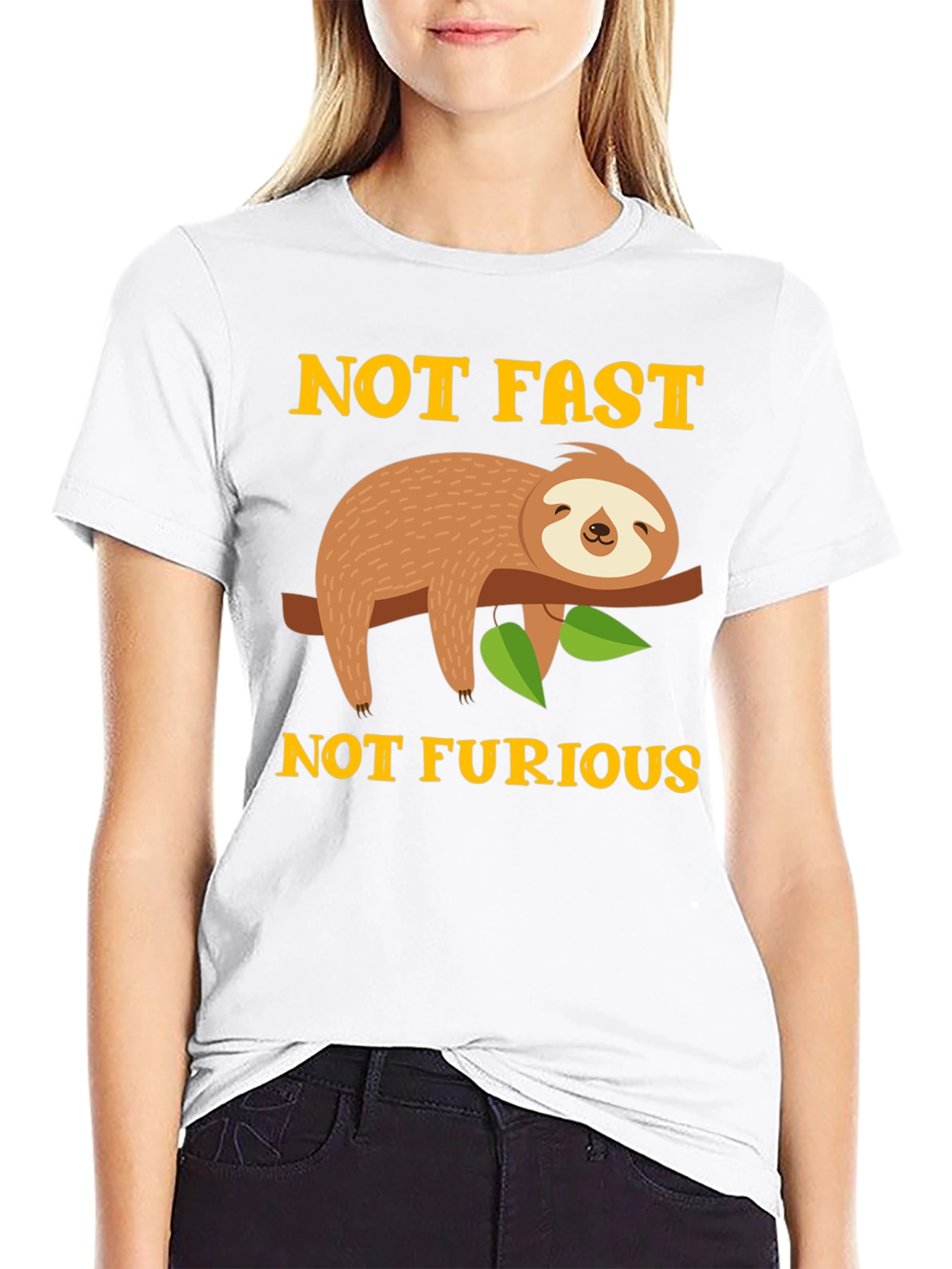 Not Fast Not Furious Sloth Graphic Tee