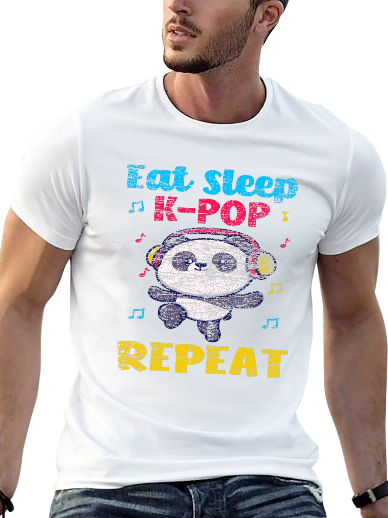 Eat Sleep K-Pop Panda Graphic Tee