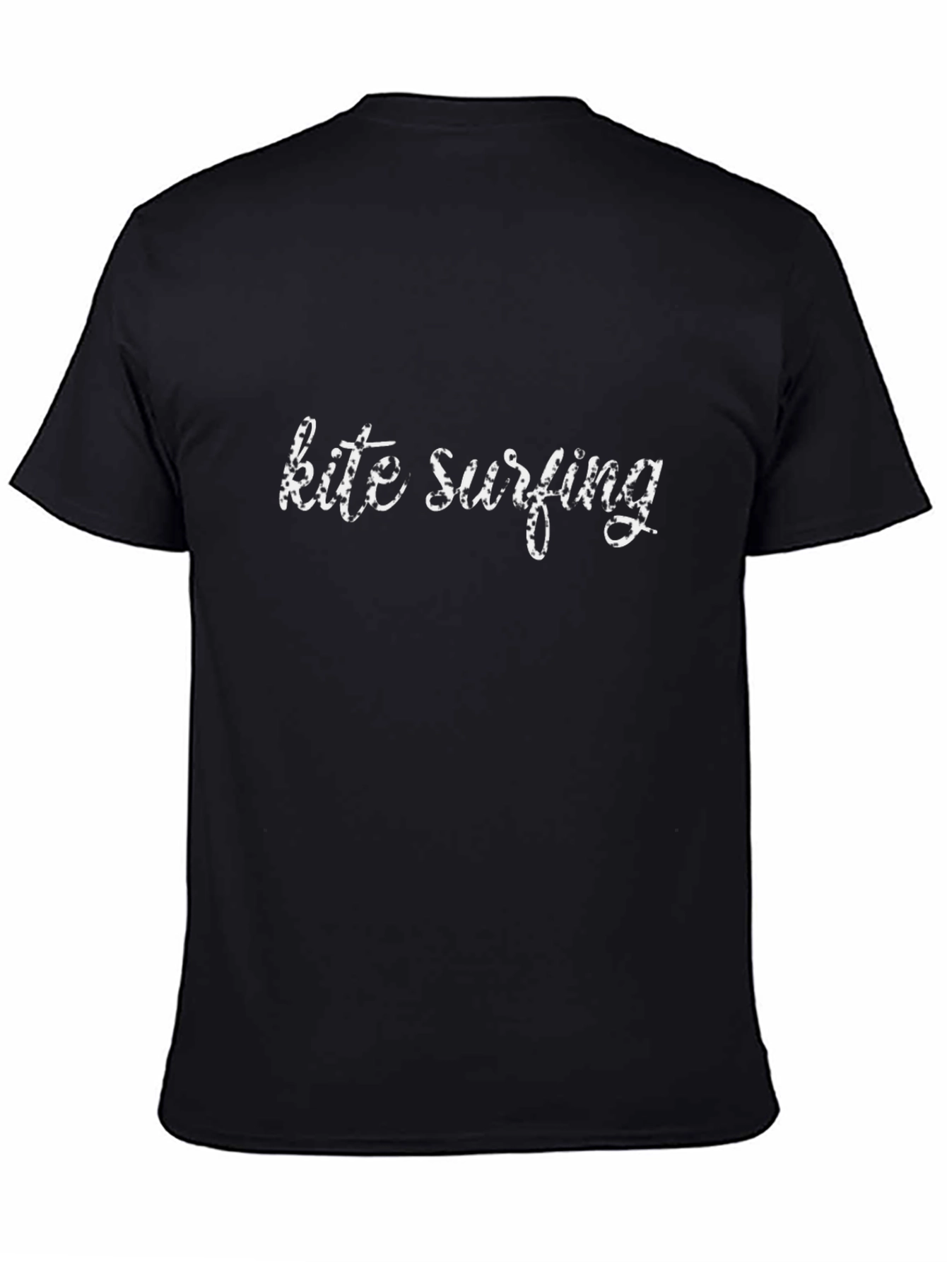 Kite Surfing Graphic Tee - Black Cotton T-Shirt