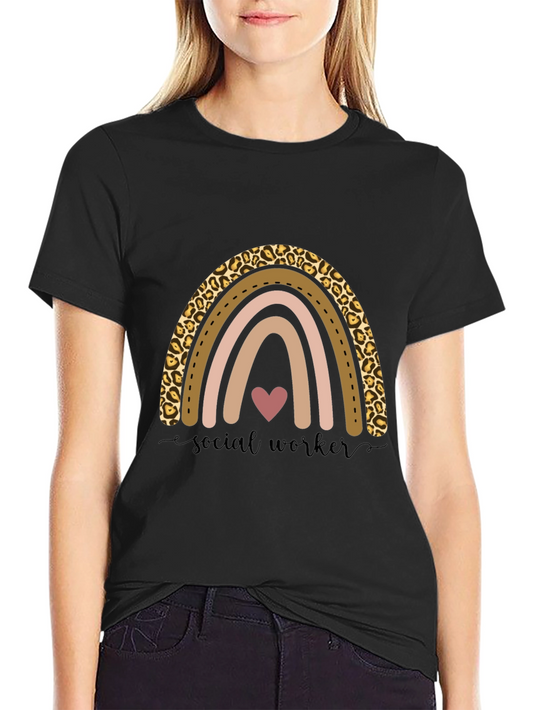 Social Worker Rainbow Graphic Tee