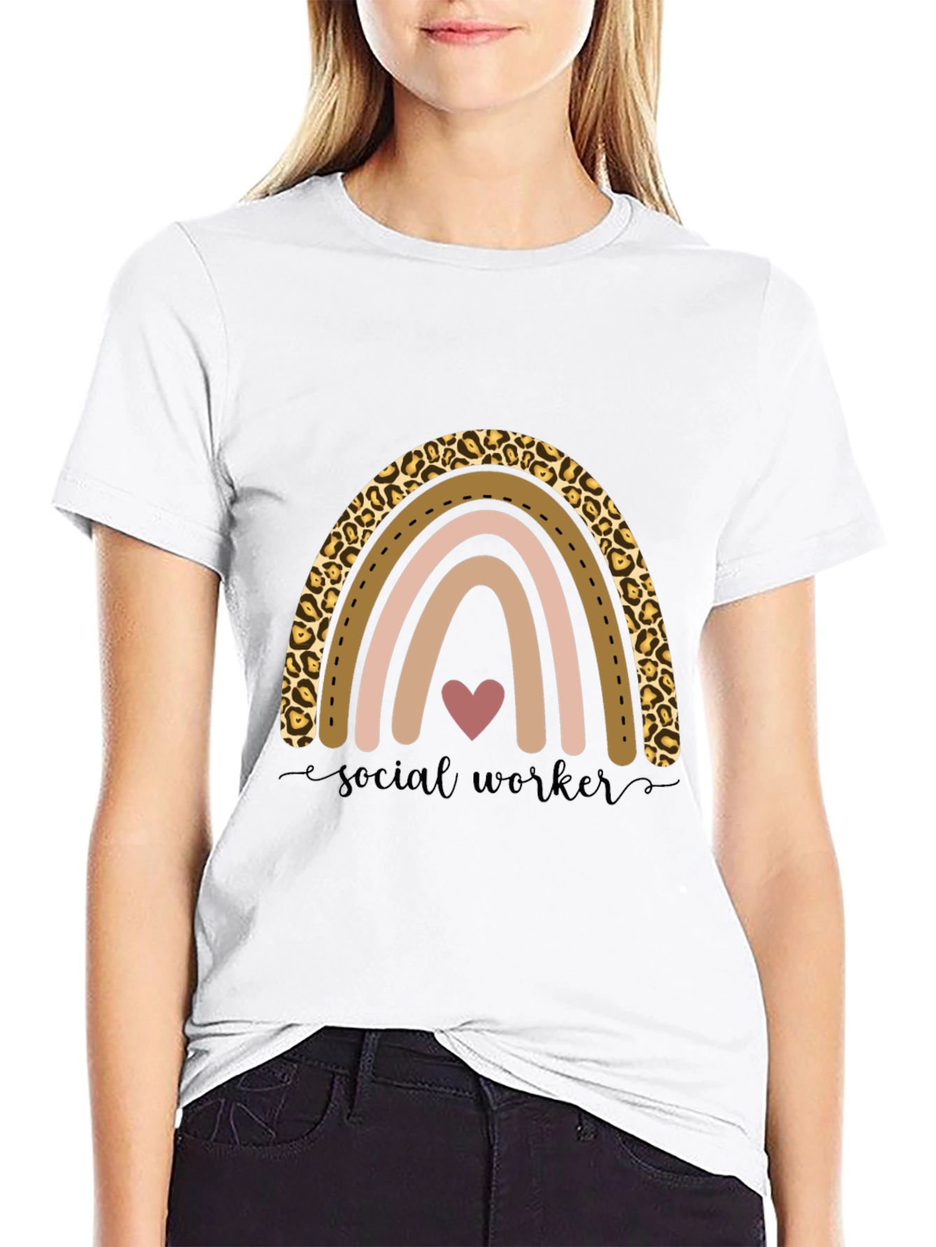 Social Worker Rainbow Graphic Tee
