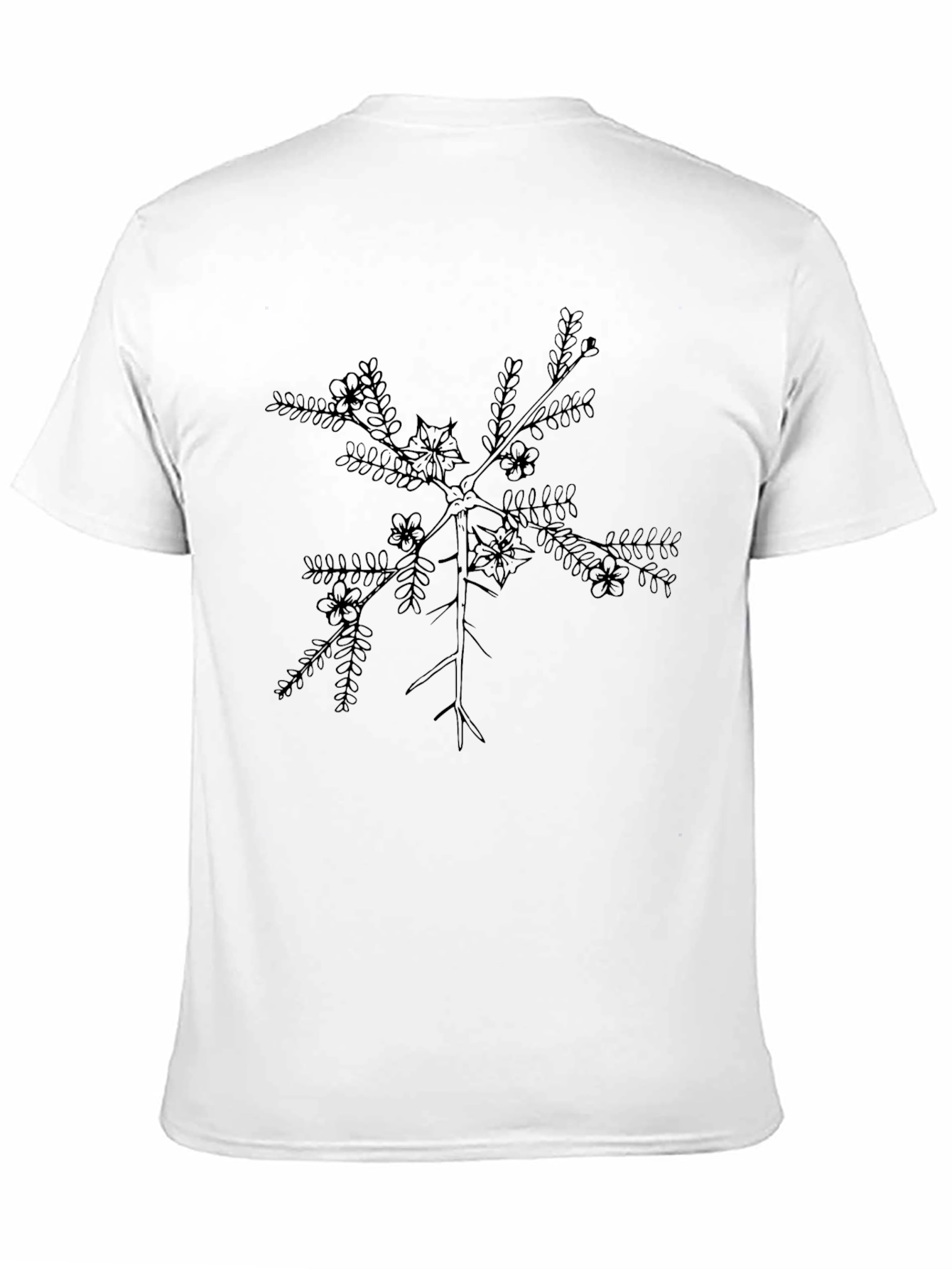 Botanical Branch Graphic Tee - Black Casual Comfort
