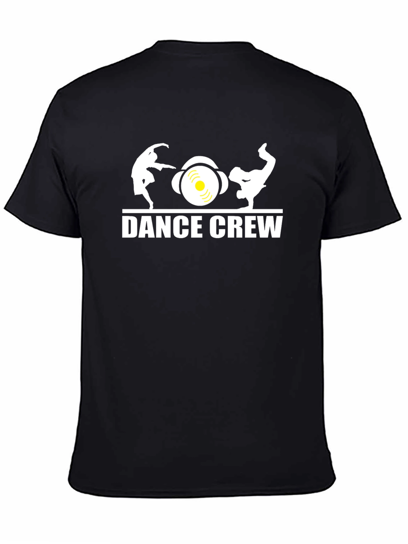 Dance Crew Graphic Tee - Black Cotton T-Shirt