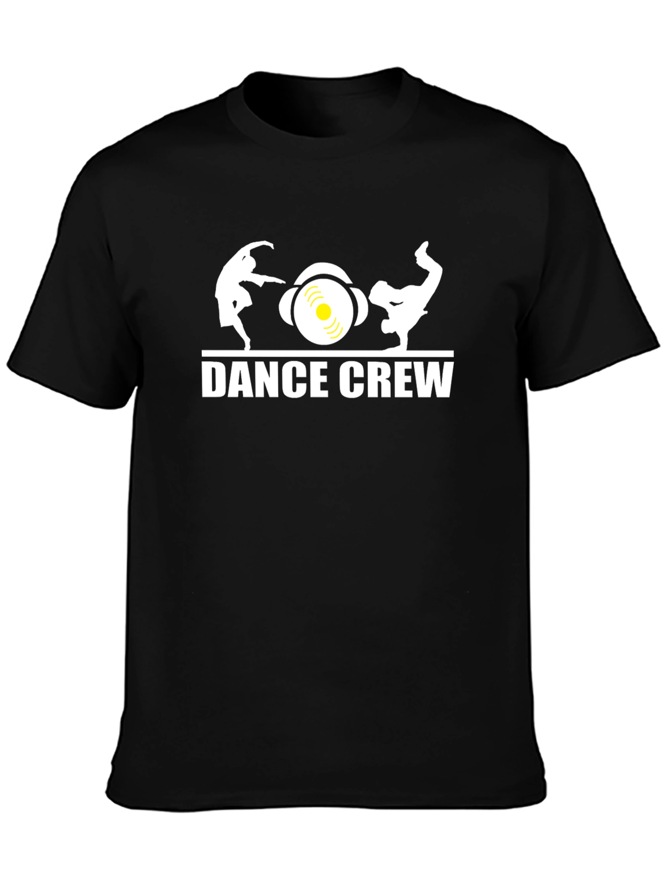Dance Crew Graphic Tee - Black Cotton T-Shirt