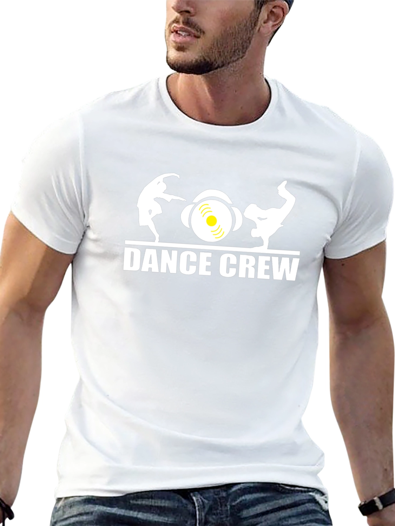 Dance Crew Graphic Tee - Black Cotton T-Shirt