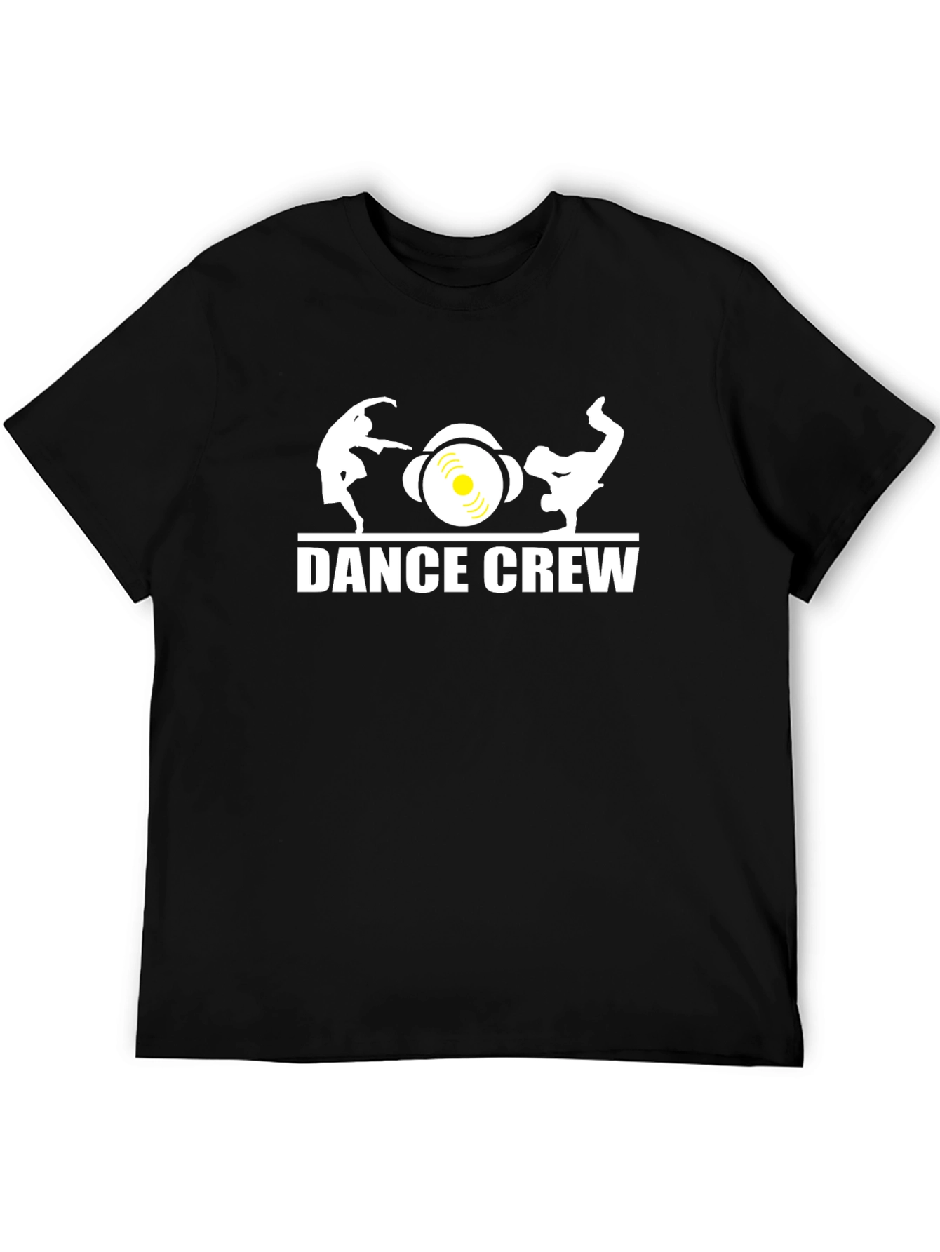 Dance Crew Graphic Tee - Black Cotton T-Shirt