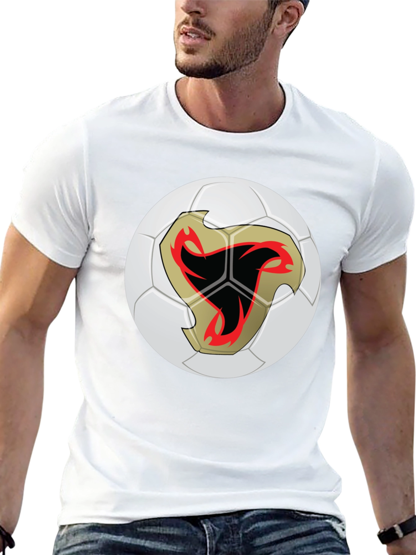 Soccer Ball Graphic Tee - Stylish Black T-Shirt