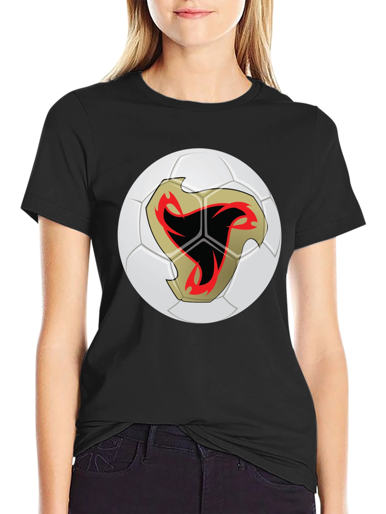 Soccer Ball Graphic Tee - Stylish Black T-Shirt