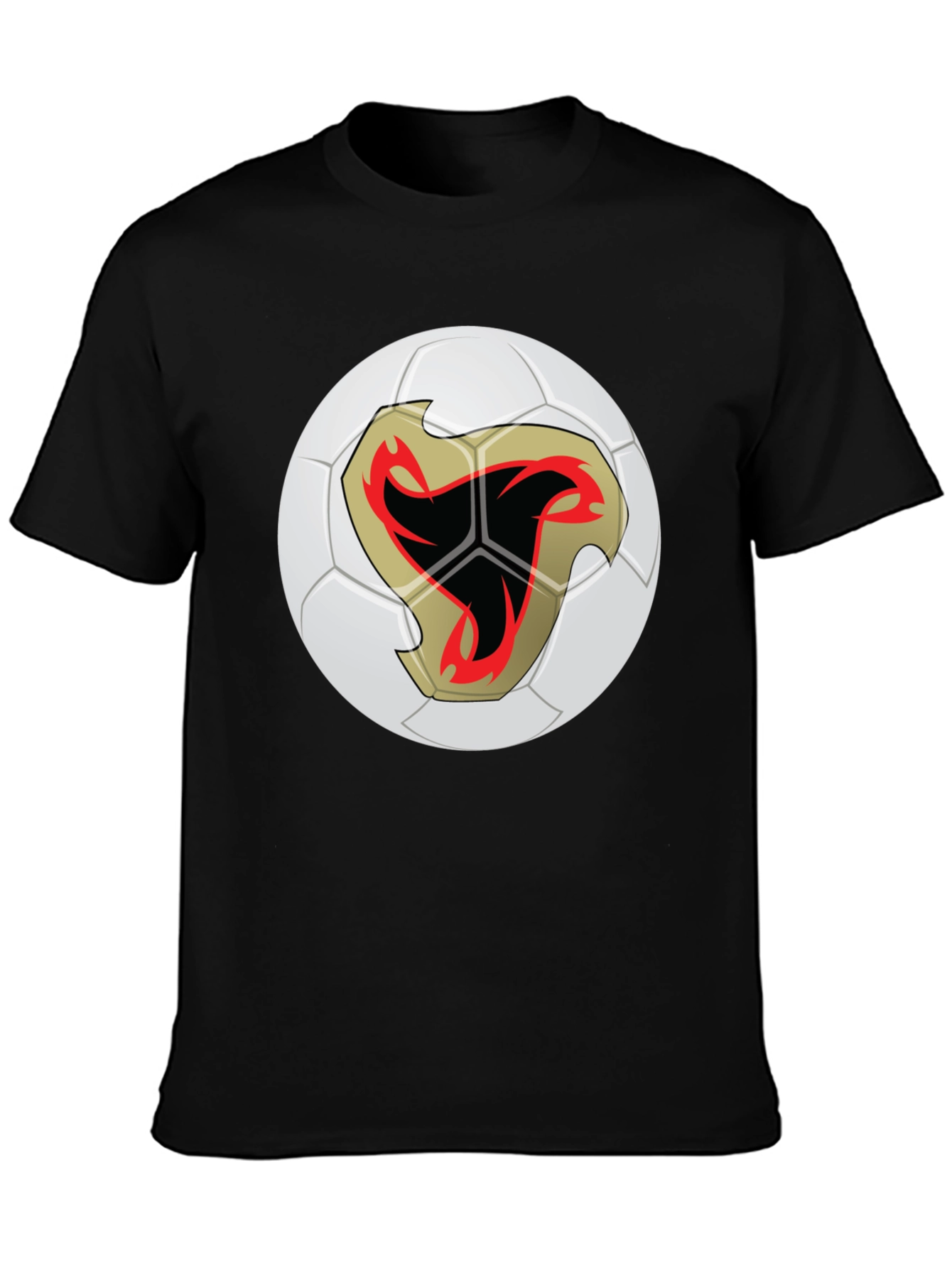 Soccer Ball Graphic Tee - Stylish Black T-Shirt