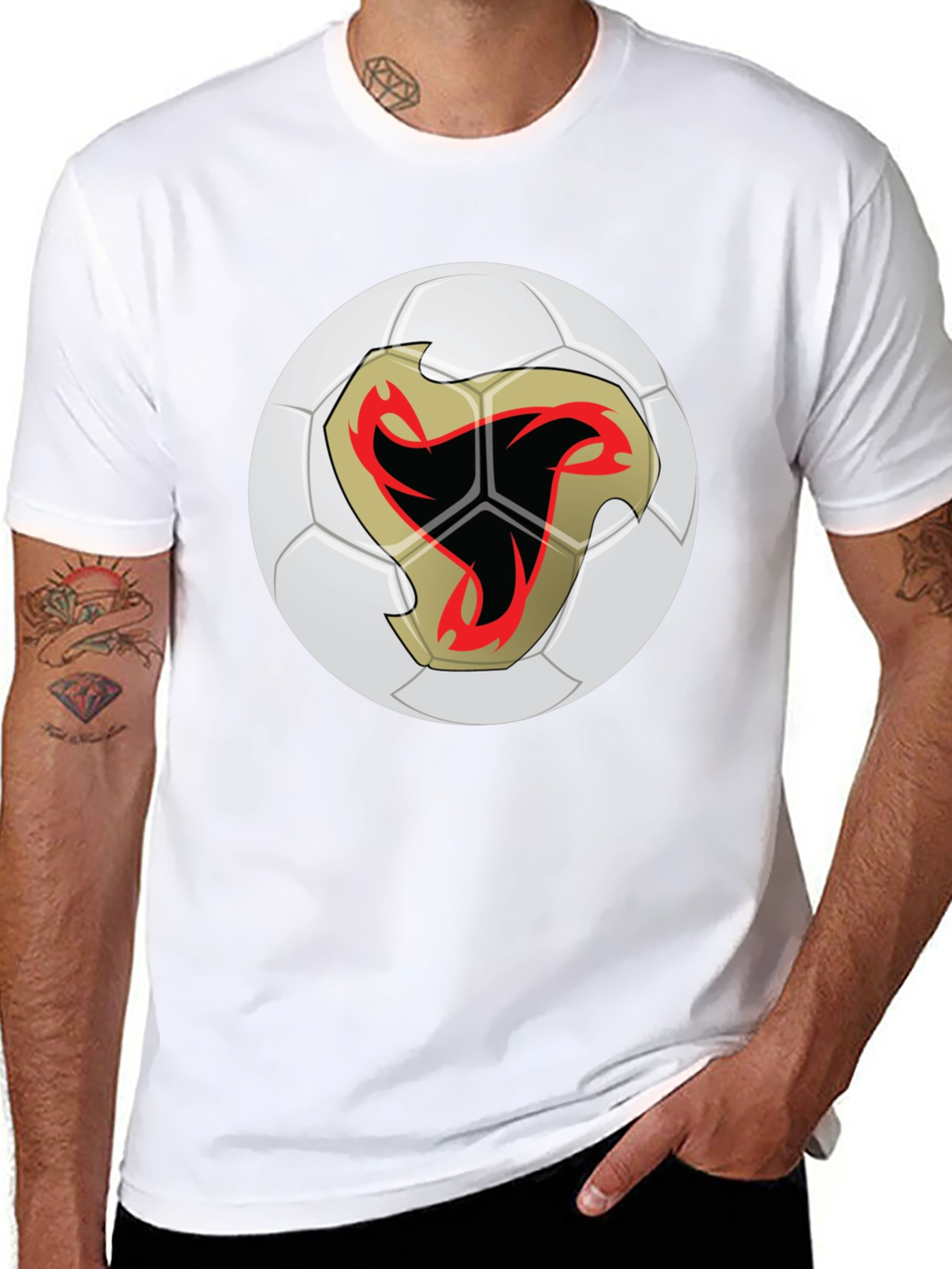 Soccer Ball Graphic Tee - Stylish Black T-Shirt