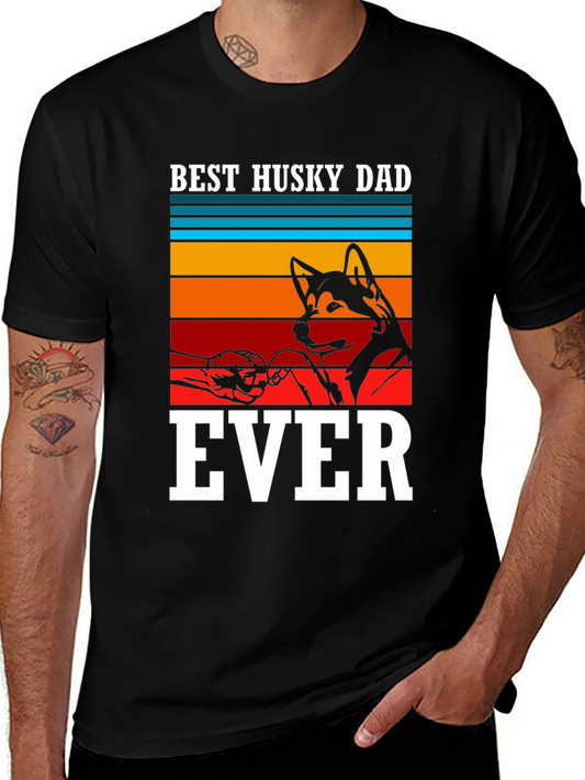 Best Husky Dad Ever Graphic Tee - Dog Lover T-Shirt
