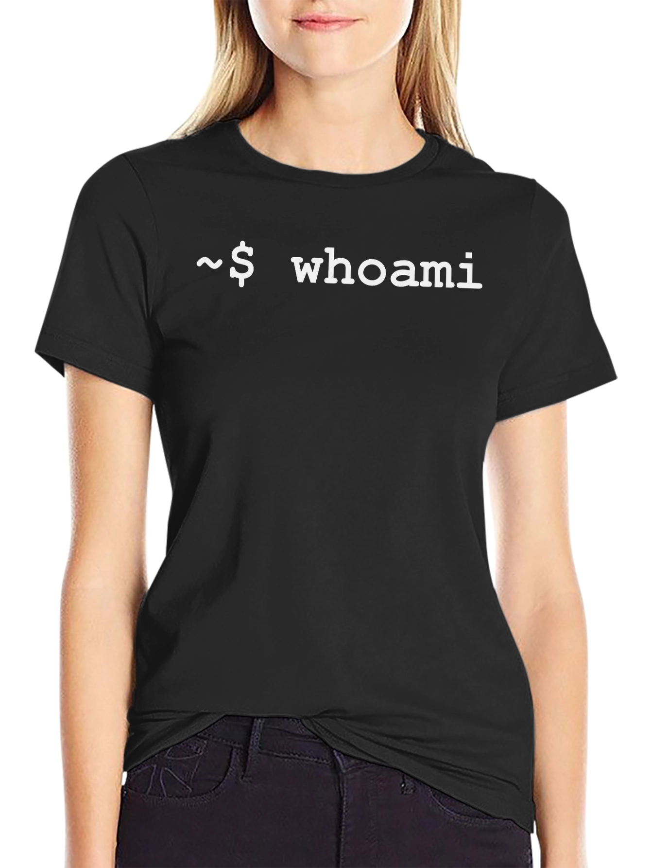 Whoami Black T-Shirt - Geeky Programmer Tee