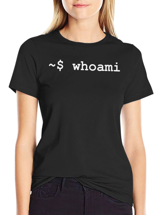 Whoami Black T-Shirt - Geeky Programmer Tee