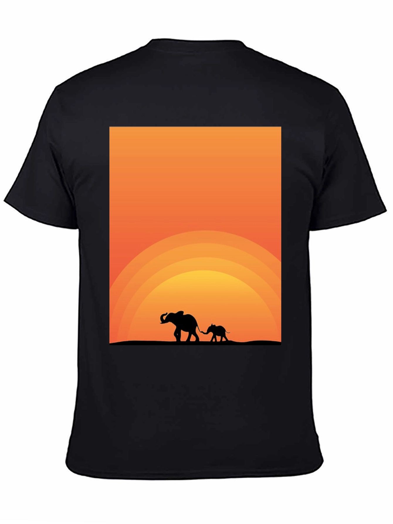 Elephant Sunset Graphic Tee