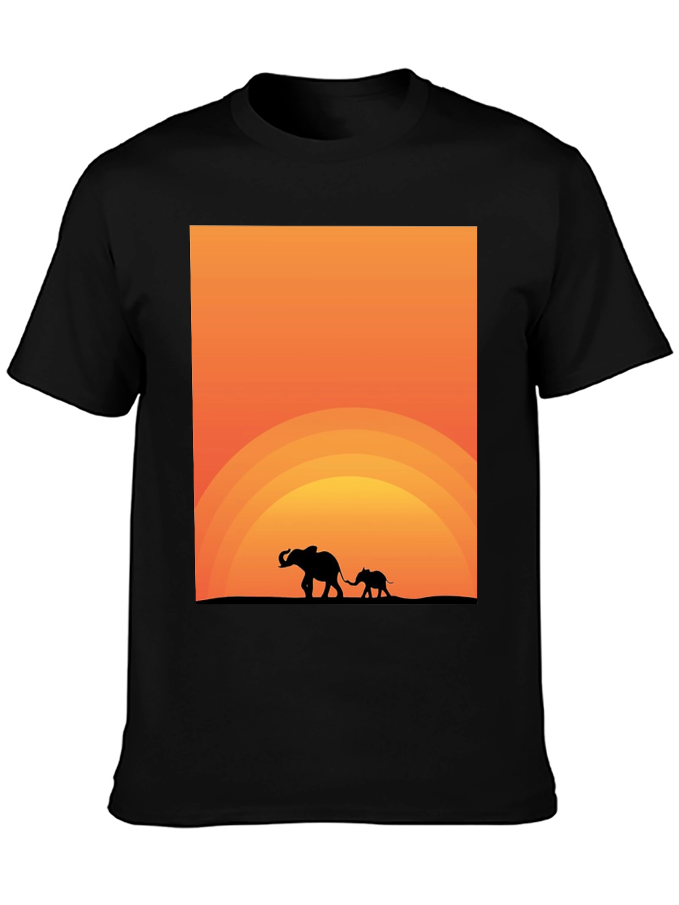 Elephant Sunset Graphic Tee