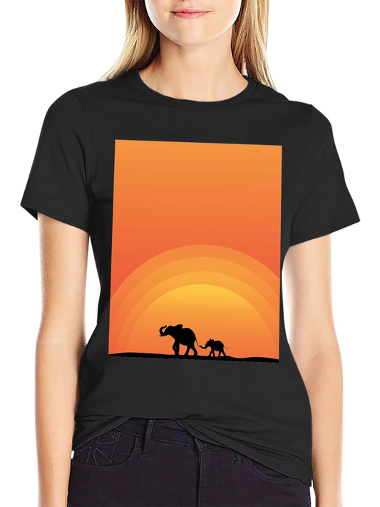 Elephant Sunset Graphic Tee