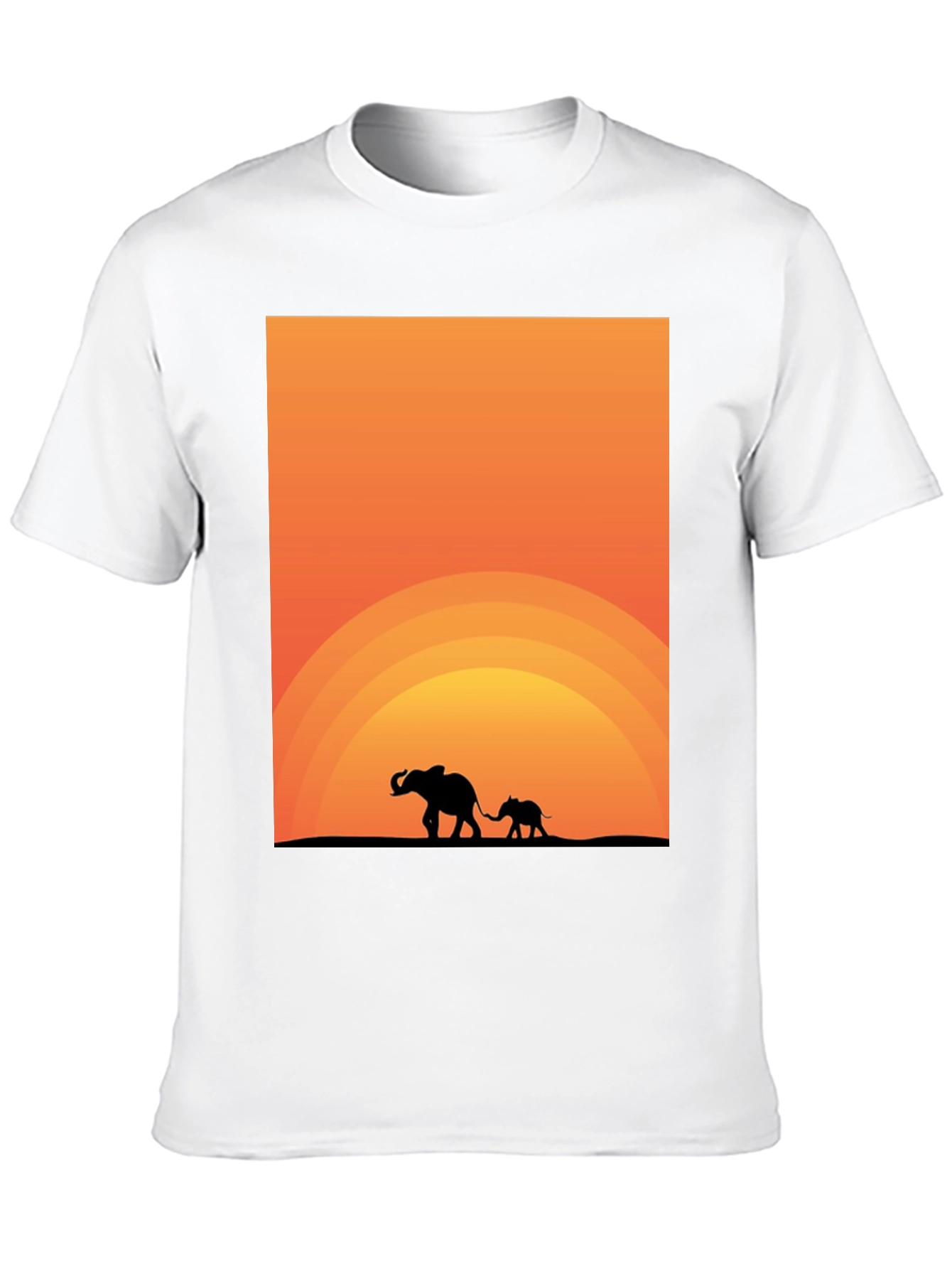 Elephant Sunset Graphic Tee