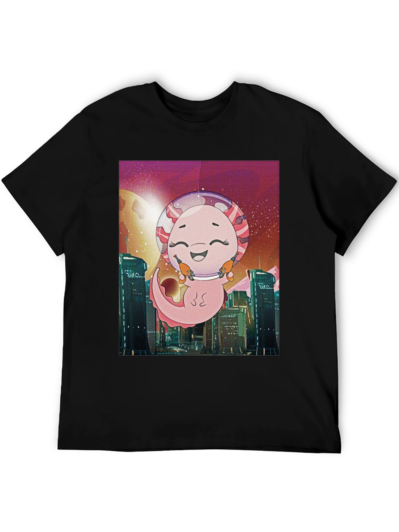 Axolotl Astronaut Graphic T-Shirt