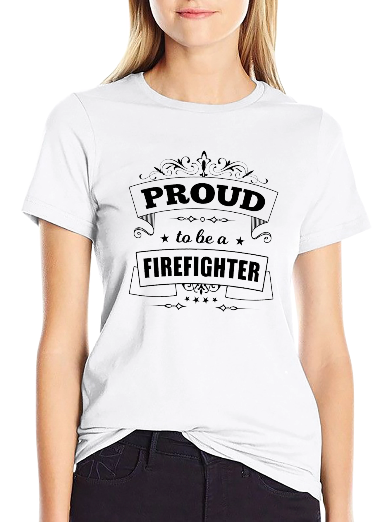 Proud Firefighter Black T-Shirt
