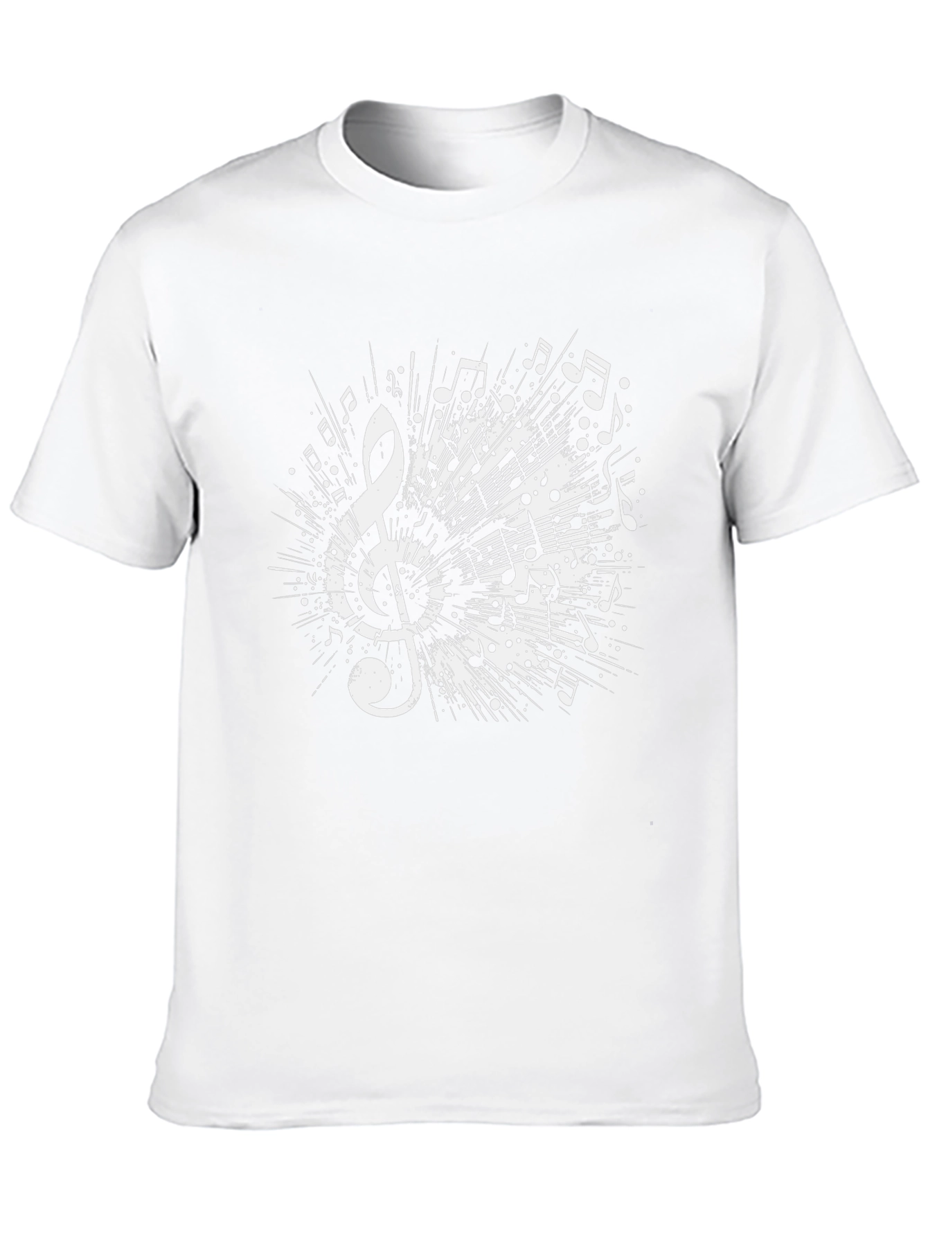 Music Note Graphic Tee - Black Cotton T-Shirt