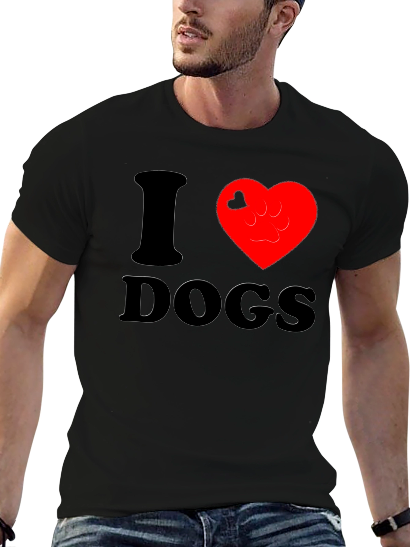 I Heart Dogs Black T-Shirt