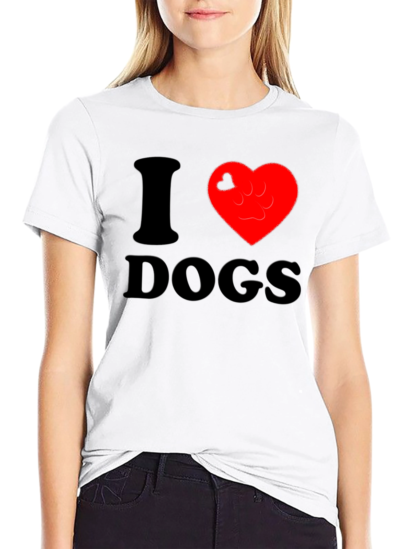 I Heart Dogs Black T-Shirt