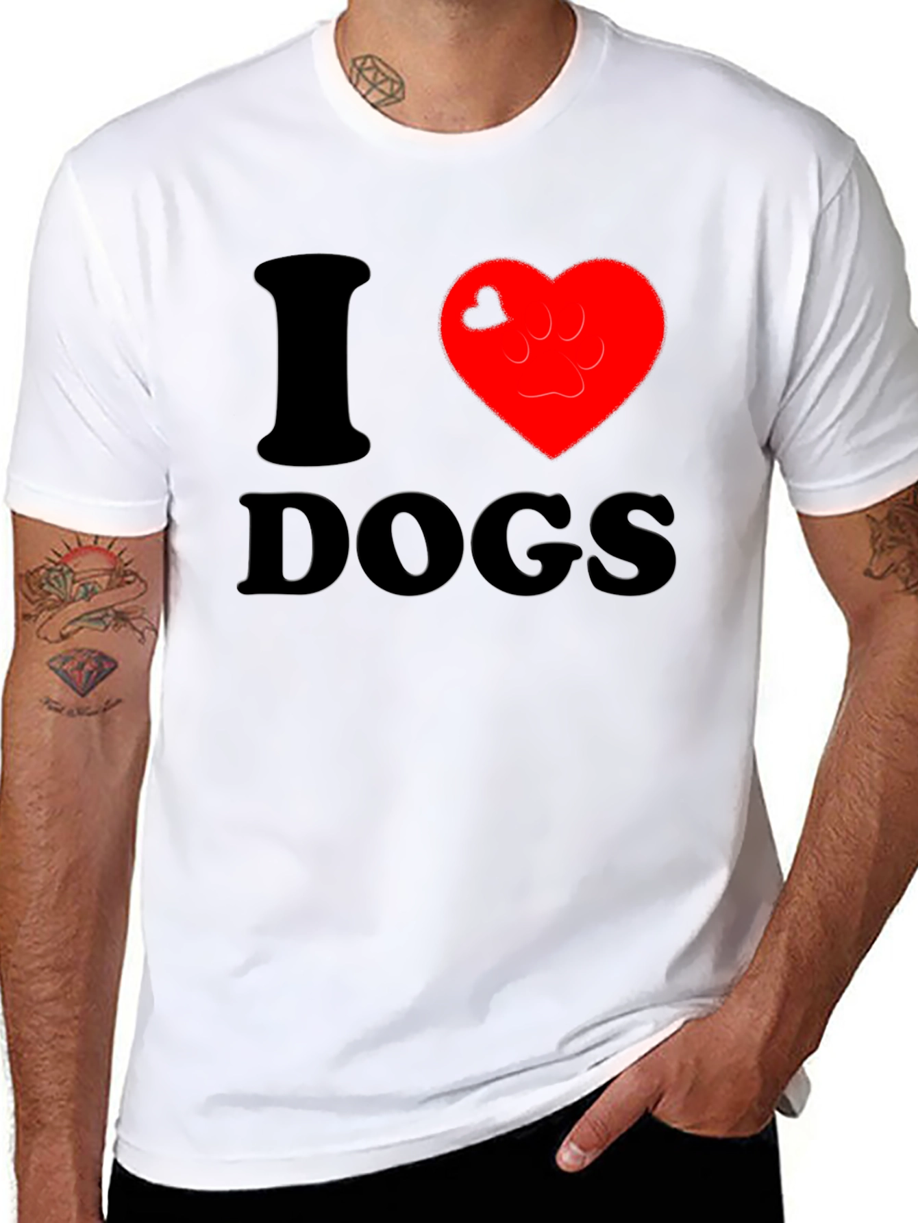 I Heart Dogs Black T-Shirt