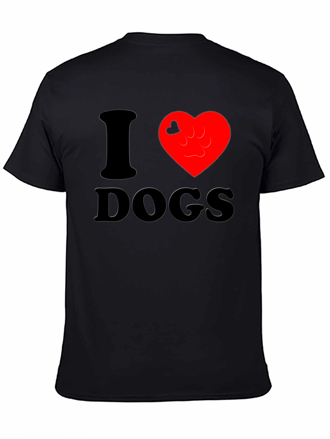 I Heart Dogs Black T-Shirt