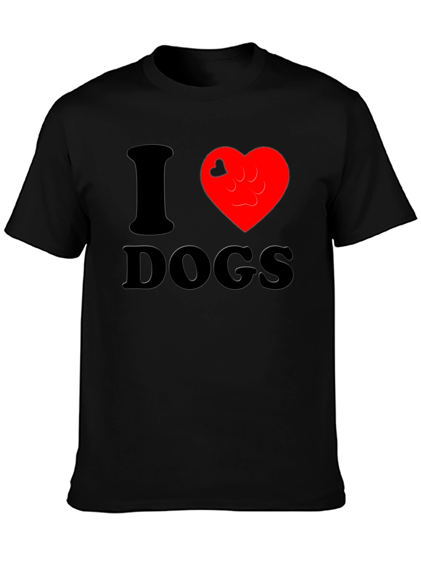 I Heart Dogs Black T-Shirt